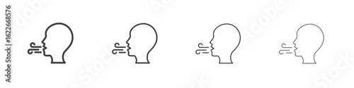 Breath icon concept Linear Pictogram. Simple element illustration.