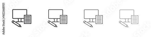 Blended learning icon concept Linear Pictogram. Simple element illustration.