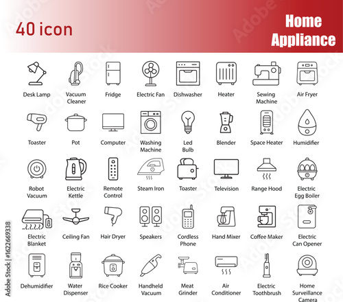 Home Appliance Icons, Vector Illustration