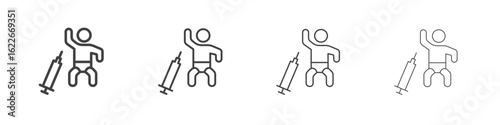 Baby Vaccination icon concept Linear Pictogram. Simple element illustration.