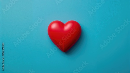 Bright red love emblem