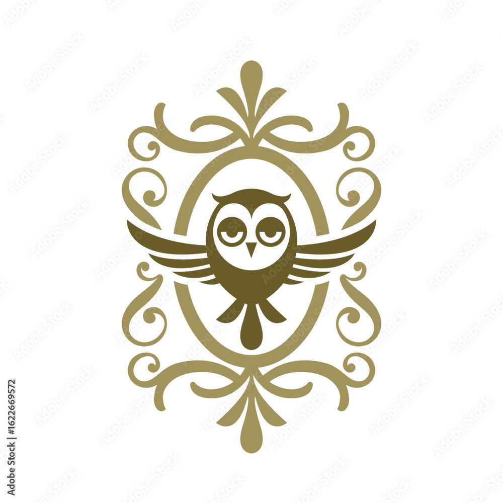 Fototapeta premium owl ornaments vector abstract logo modern style