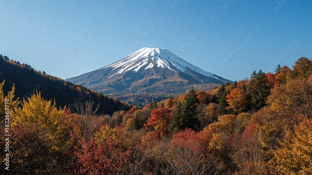 Obraz premium Scenic Views of a Mountainous Region in Japan