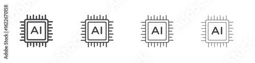 AI icon concept Linear Pictogram. Simple element illustration.