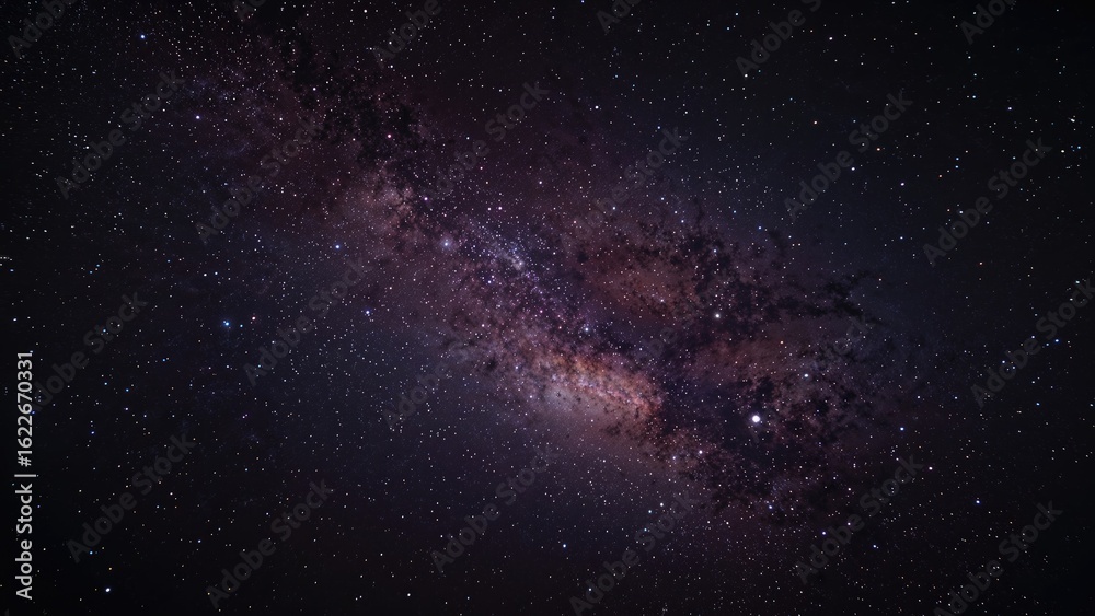 Fototapeta premium Galaxies, nebula, and stars decorate the dark night sky