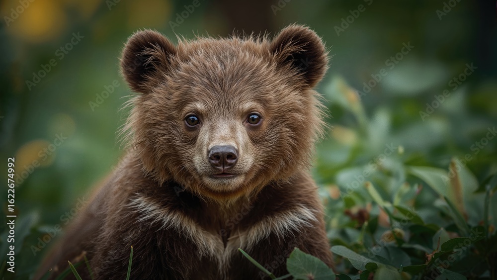 Fototapeta premium Moon Bear Cub Freed at a Wildlife Alliance Facility