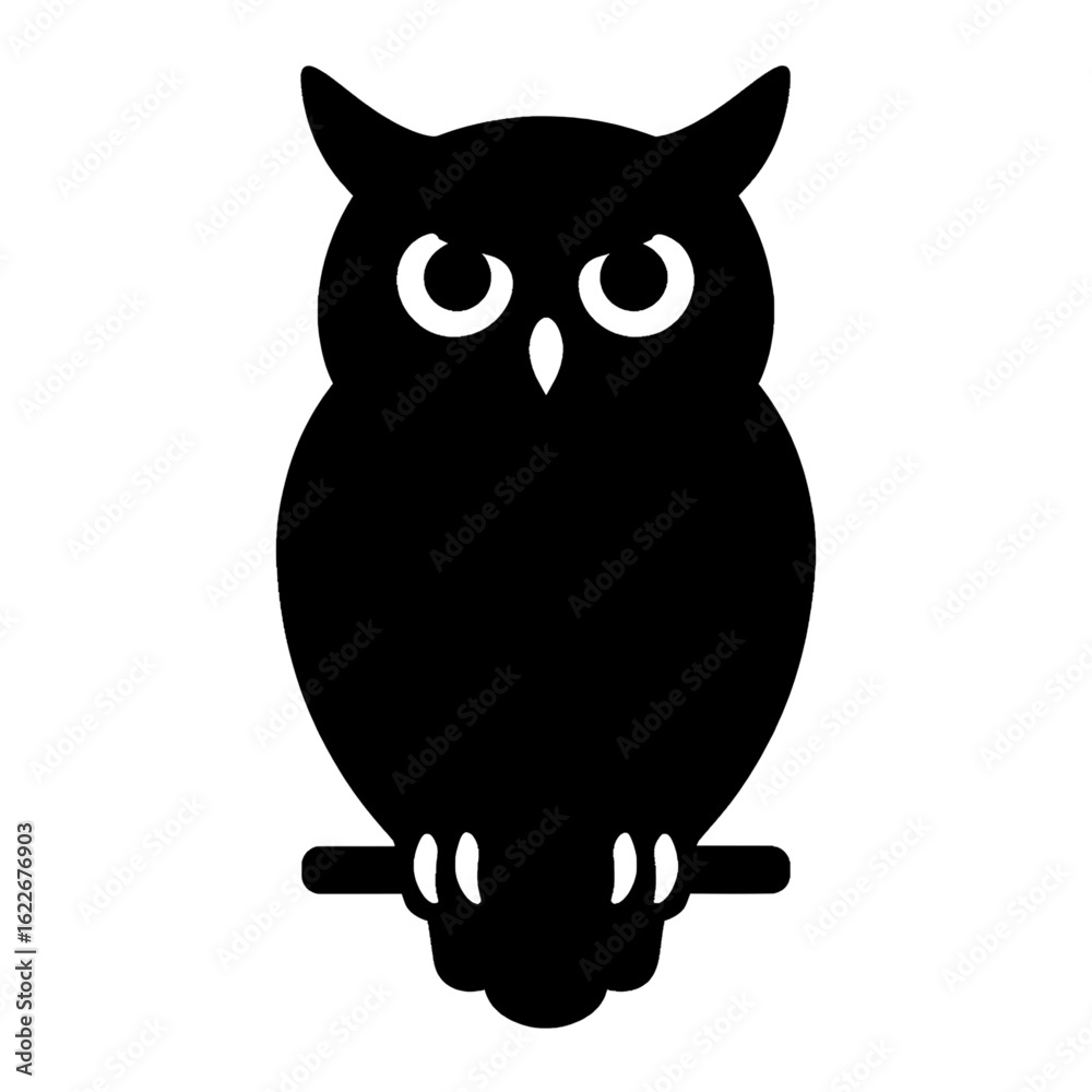 Fototapeta premium owl on a branch silhouette victor style 