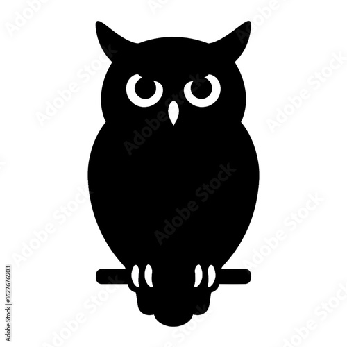 owl on a branch silhouette victor style 