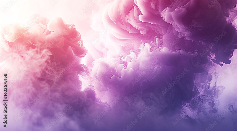 Fototapeta premium pink party fog. Isolated blue, teal, purple , aqua smoke cloud or think cloud. 3D special effects fog clouds graphic for white background 