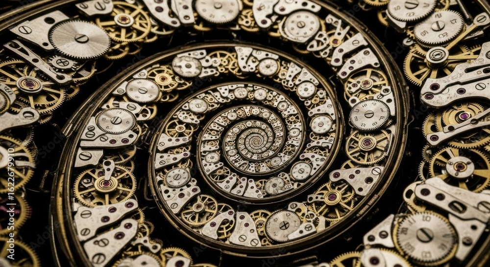 Obraz premium Intricate Spiral Design: Golden Ratio, Abstract Art, Geometric Pattern
