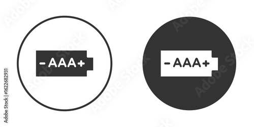 AAA battery icon clipart vector designs for graphic projects