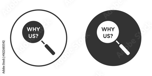 Why us icon clipart vector designs for graphic projects