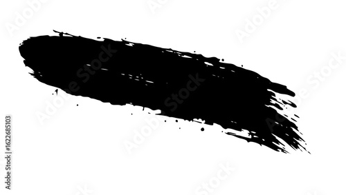 Vector art of black brush stroke isolated on white background