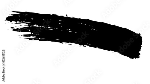Vector art of black brush stroke isolated on white background