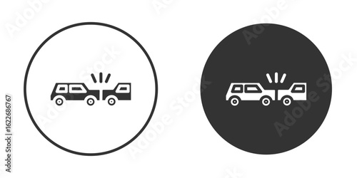 Rear end collision icon clipart vector designs for graphic projects