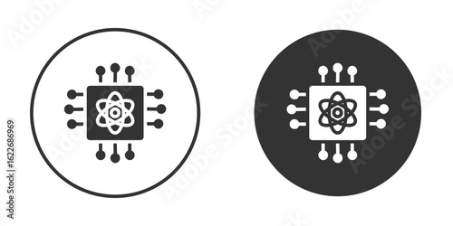 Quantum computing icon clipart vector designs for graphic projects
