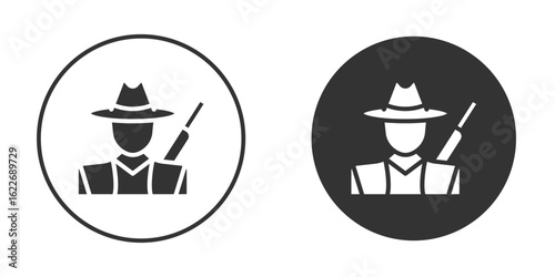 Hunter icon clipart vector designs for graphic projects