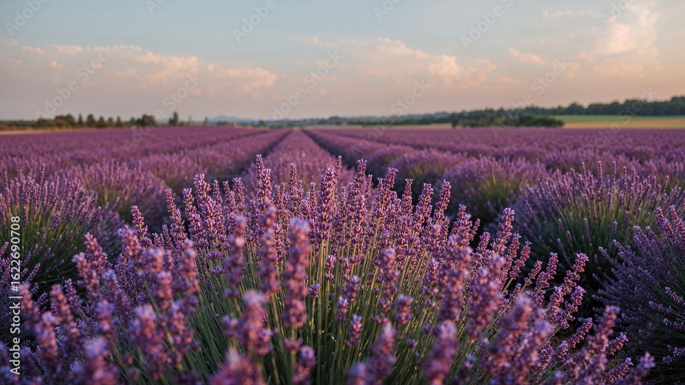 Fototapeta premium Summer lavender fields in a scenic rural area