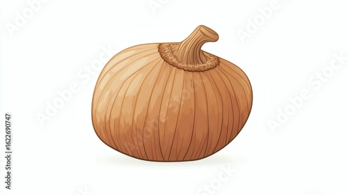 Detailed illustration of a whole onion.
