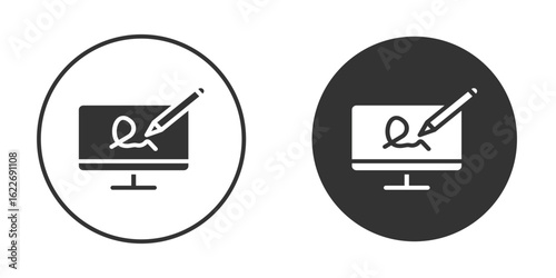 Electronic signature icon clipart vector designs for graphic projects