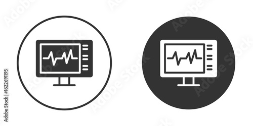 EKG monitor icon clipart vector designs for graphic projects