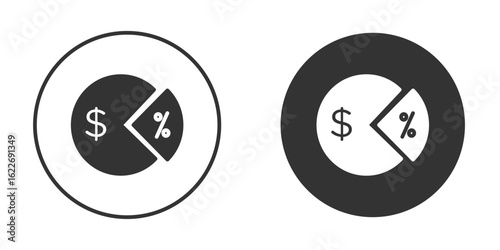 Dividend yield icon clipart vector designs for graphic projects