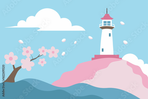A classic white navigation beacon on a rocky Nova Scotia coastline, surrounded by the sea and a summer sky
