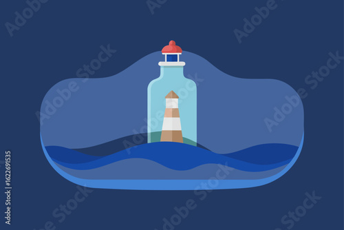 A beacon of white architecture, a lighthouse in the form of a heart, stands on a rocky island, its light illuminating the vast sea and sky