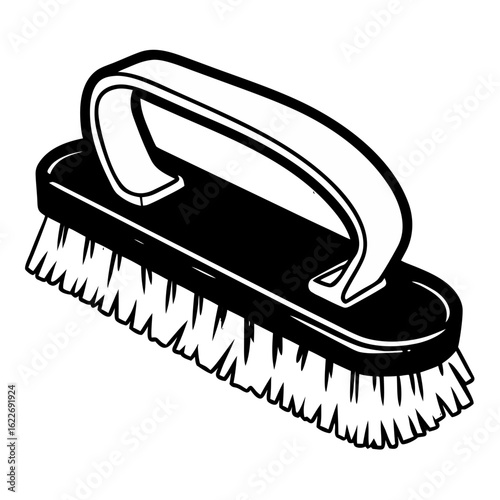 Cleaning brush with soft bristles and ergonomic handle design  