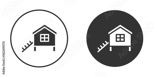 Chicken coop icon clipart vector designs for graphic projects