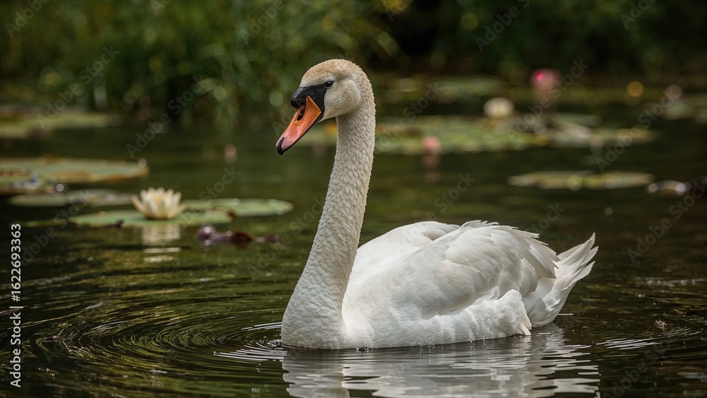 Fototapeta premium Silent swan at the table