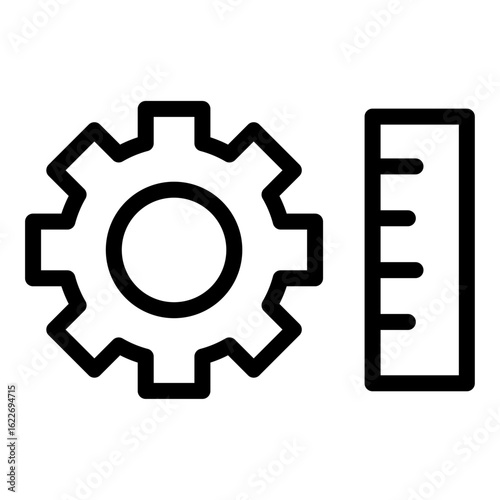 
Illustration showing black icons of building materials and everything related to construction on a white background
