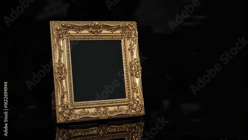 Opulent gold edging set on a black surface