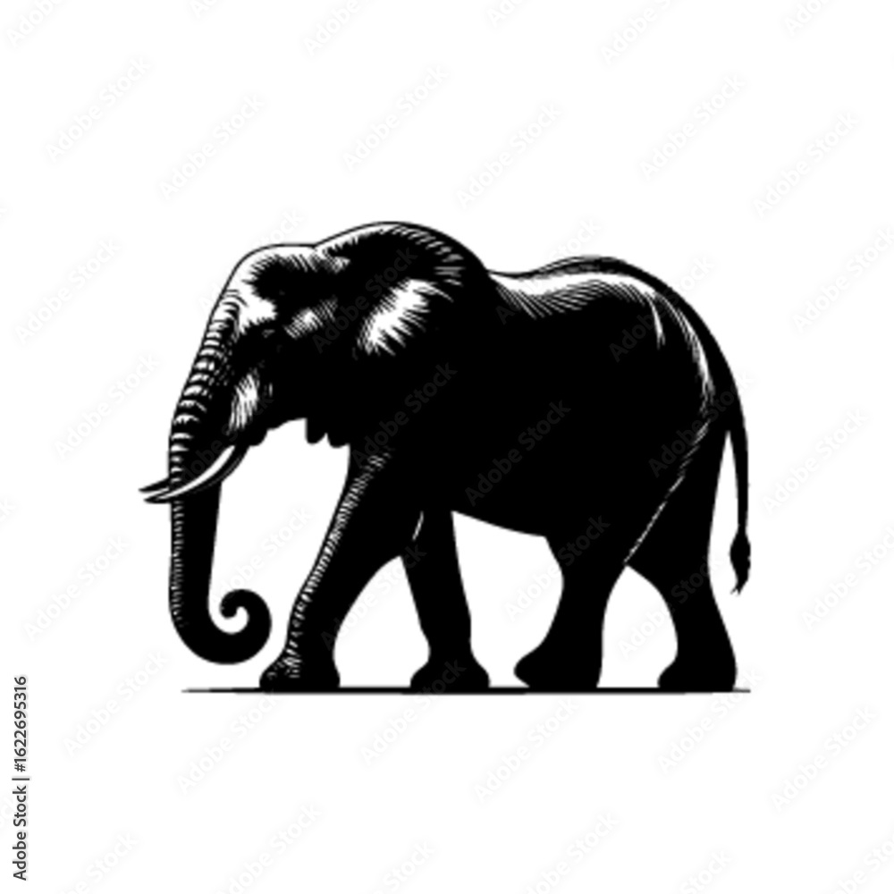 Fototapeta premium Tribal Elephant Vector – Ethnic Style Wildlife Animal Illustration