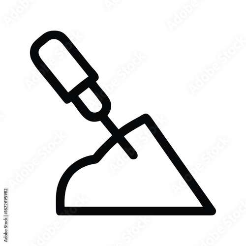Outline Icon of a Trowel for Masonry and Building Projects