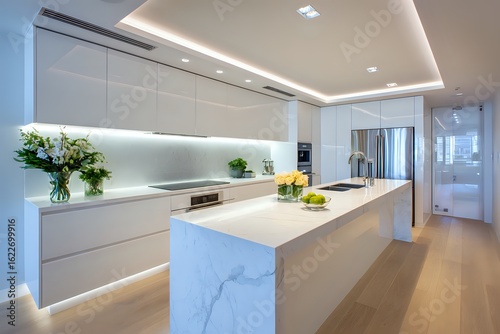 Modern Kitchen with LED Strip Lighting