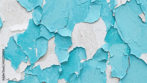 Vintage Wall Texture with Blue Paint Chipping