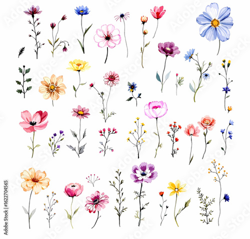 Watercolor flowers background for design. Vector design illustration. for banner, wedding card.