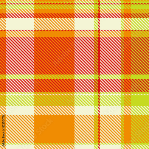 Crossed pattern check seamless, kitchen plaid tartan texture. Show background textile vector fabric in light and bright colors.