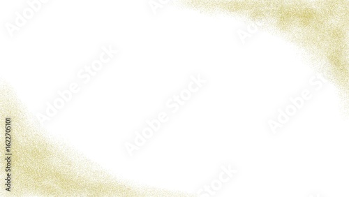 Golden Glitter Border on White Background