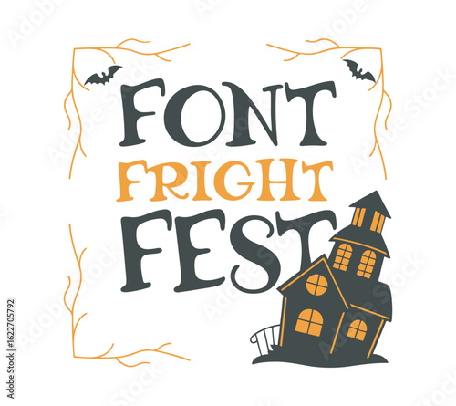 Front fright fest vector illustration