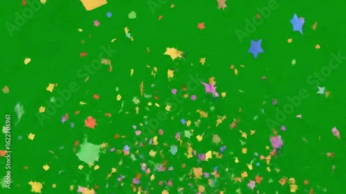 Confetti Burst on Green Screen 4k video