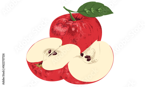 Fruit vintage t-shirt design. Sweet and juicy apple fruit artwork.