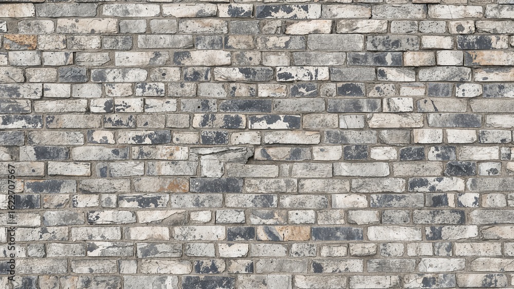Obraz premium Vintage white and gray brick wall patterns as backdrop