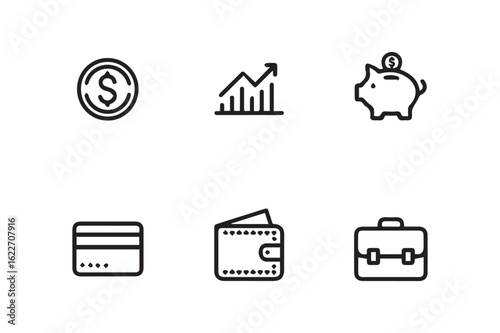 Finance & Business Icons – Money, Growth, Analytics Symbols