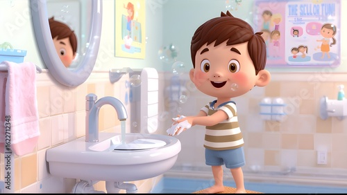 Child Practicing Hand Hygiene