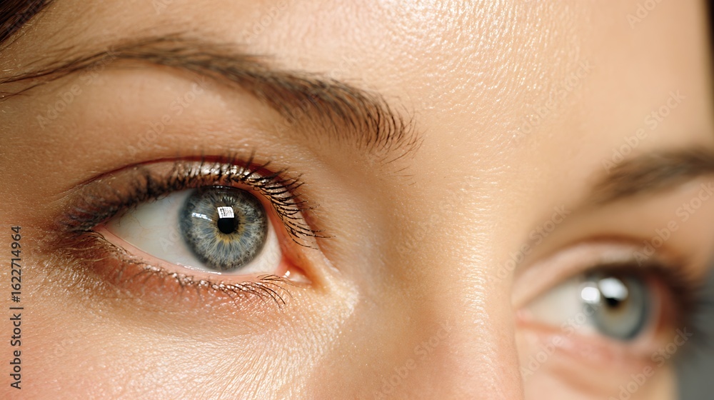 Fototapeta premium Stunning close-up of captivating blue eyes, expressing beauty, emotion, and human connection