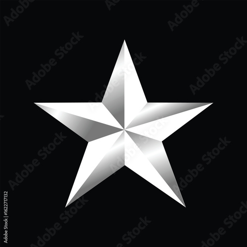 Military Star Brigadier General Isolated Sign Black Background