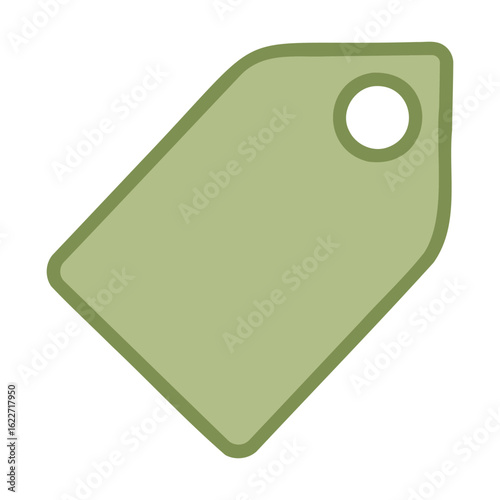 Simple green tag with a hole for string.