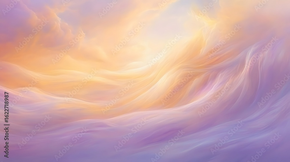 Obraz premium Dreamlike Pastel Cloudscape, Soft, Flowing Abstract Background